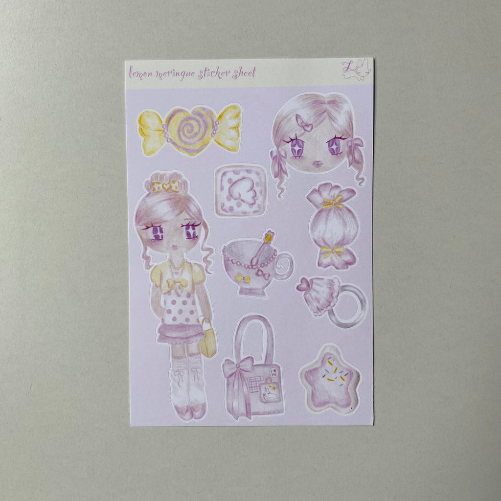 Lemon Meringue Sticker Sheet (matte and glitter)