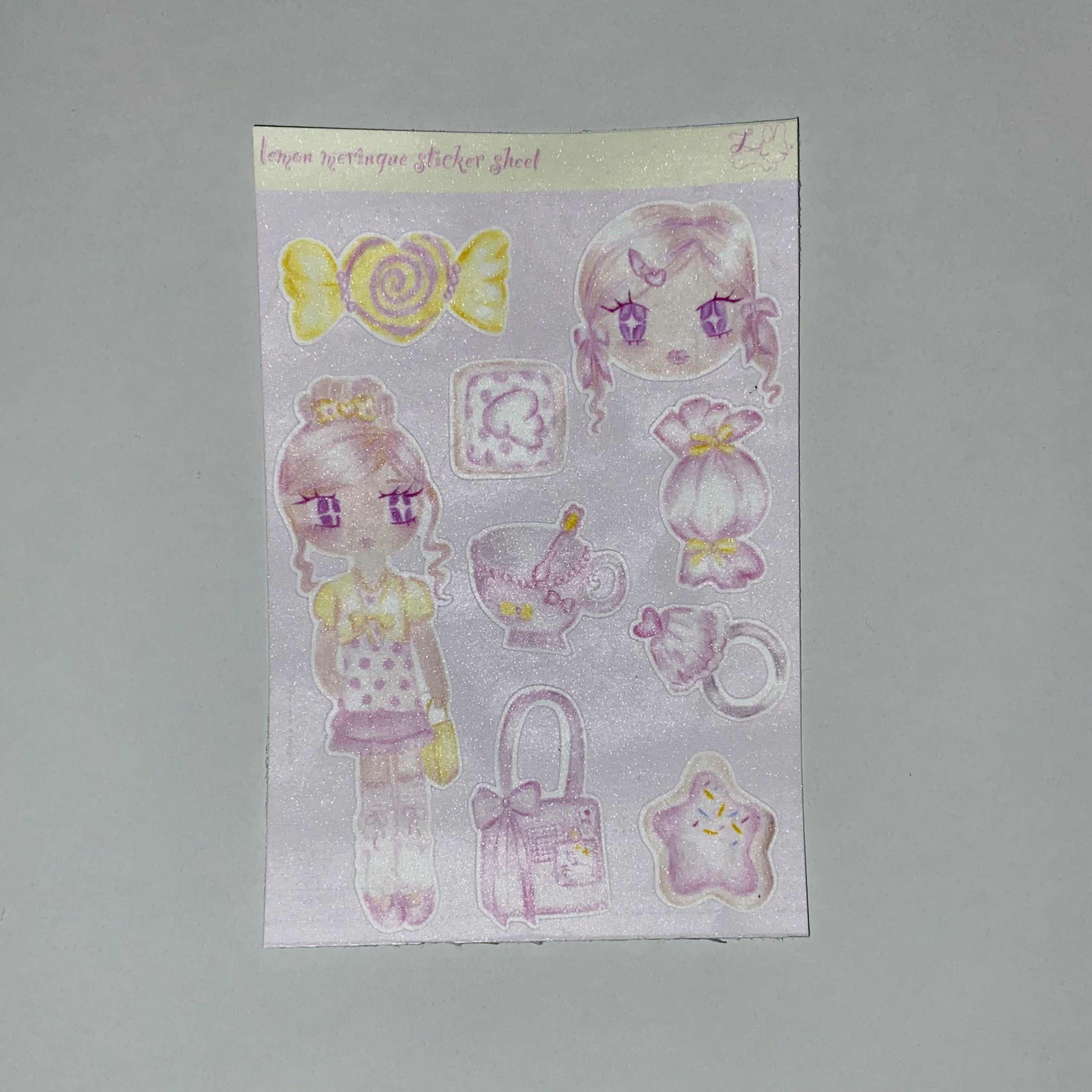 Lemon Meringue Sticker Sheet (matte and glitter)