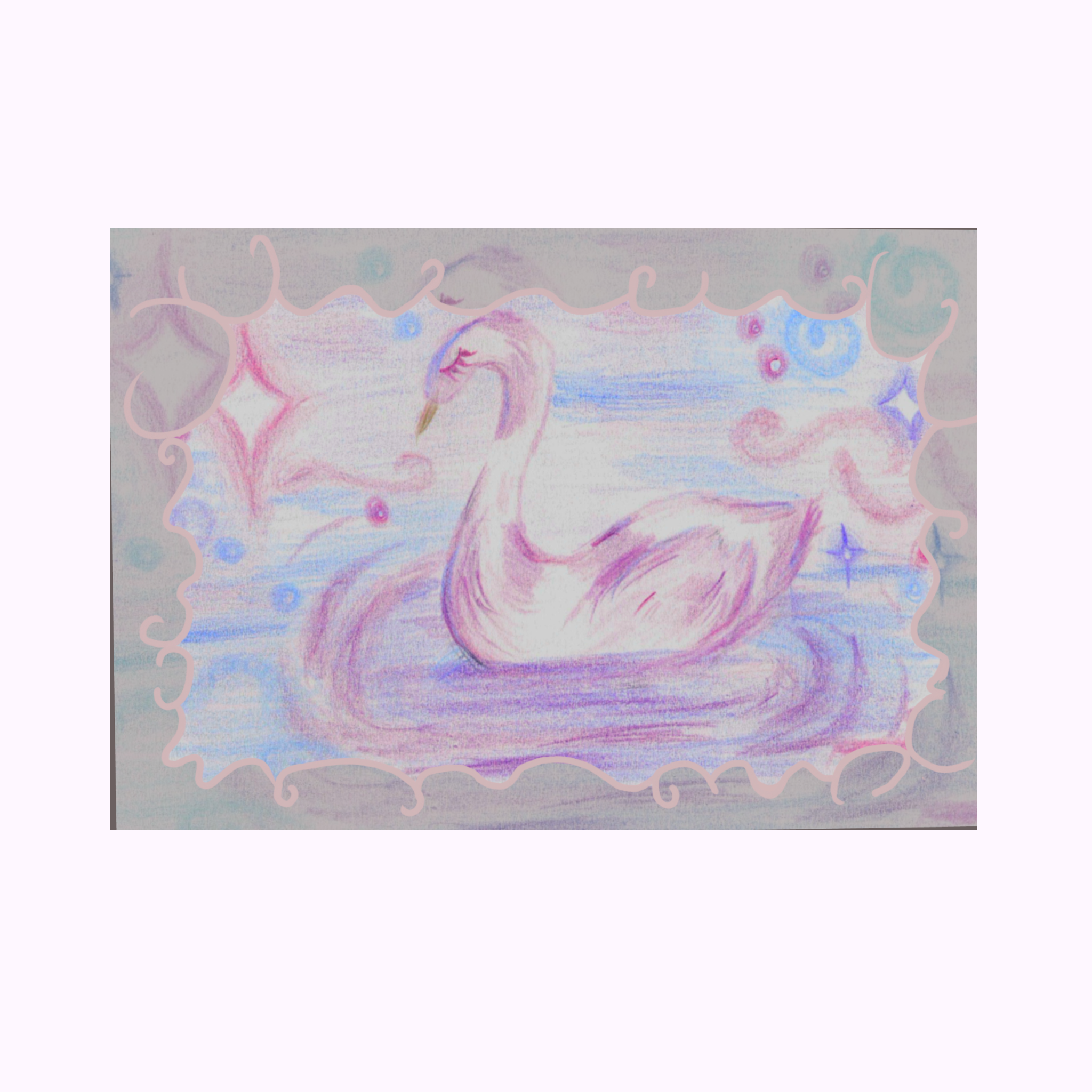 magical swan art print