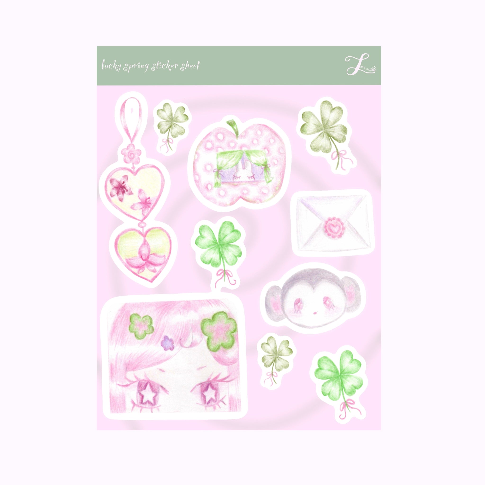 lucky spring sticker sheet