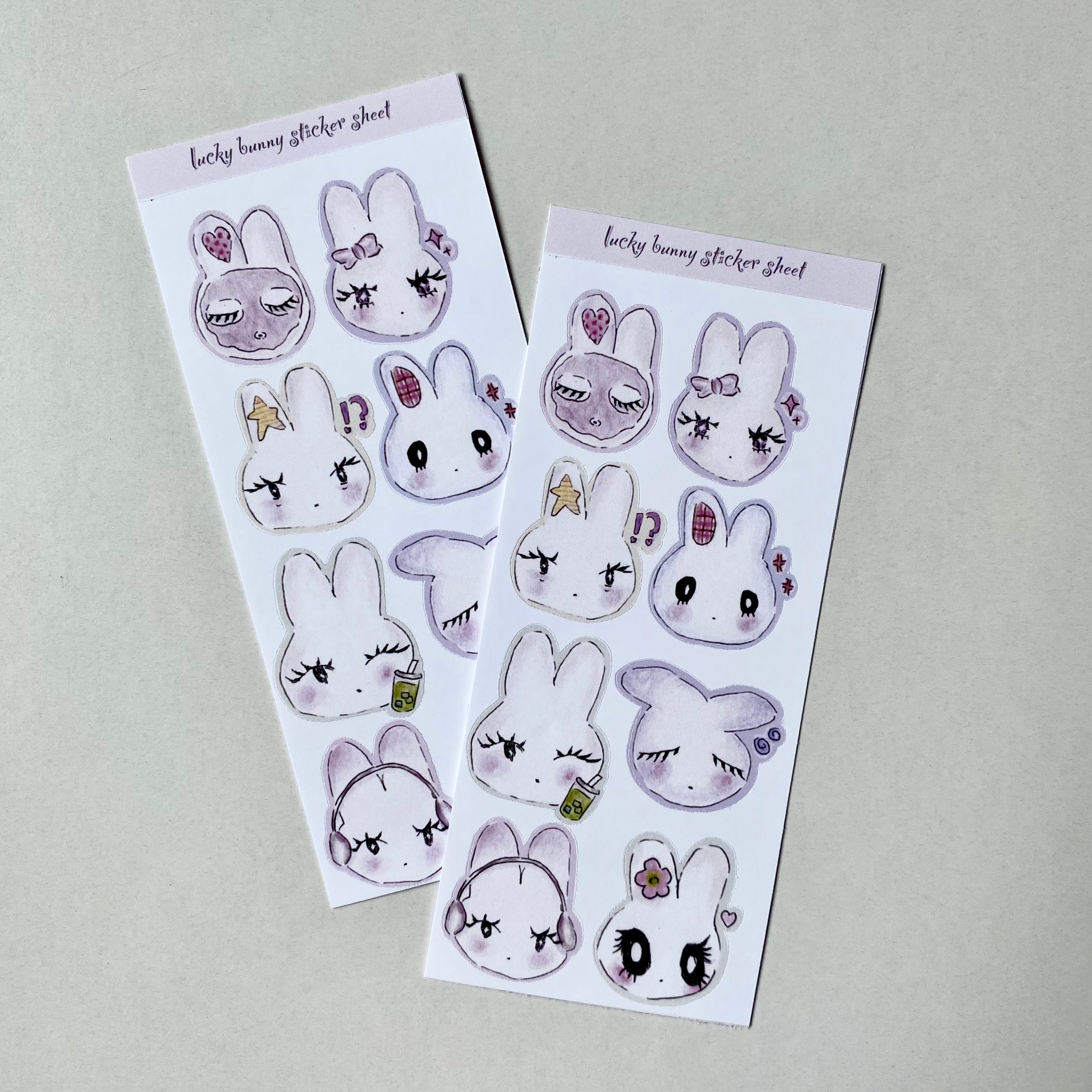 lucky bunny sticker sheet (matte and glitter)