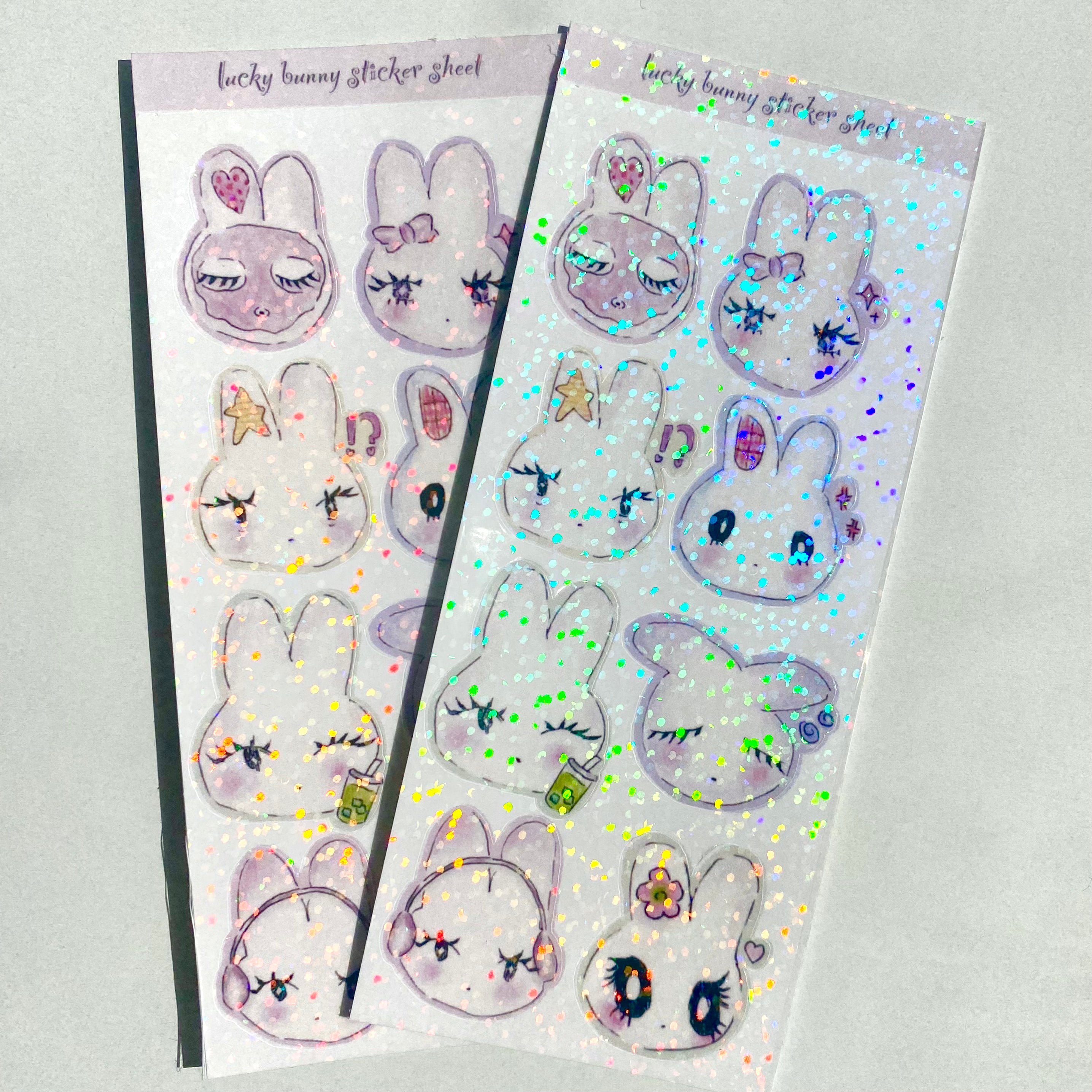 lucky bunny sticker sheet (matte and glitter)