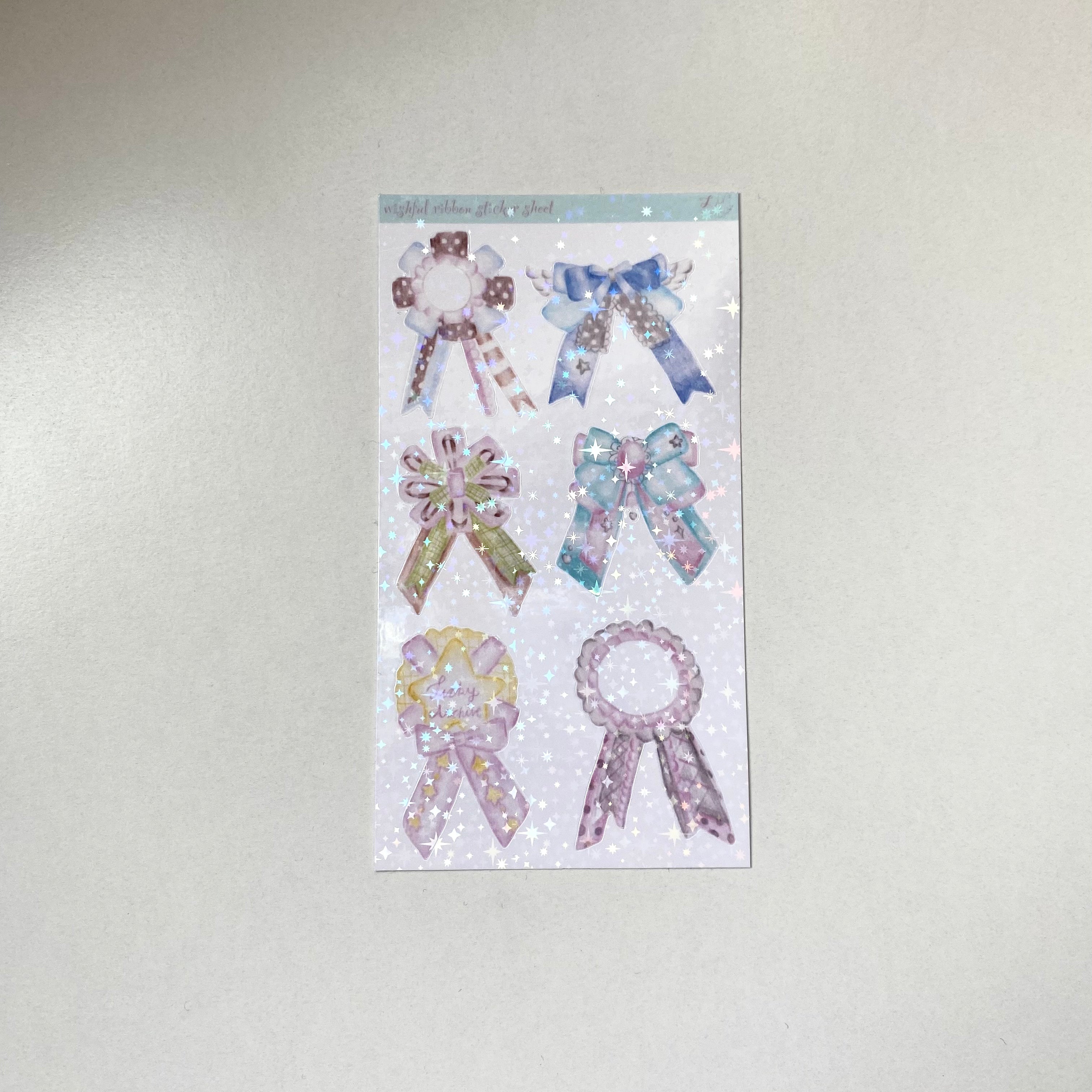 Lucky Ribbon Sticker Sheet (matte and glitter)