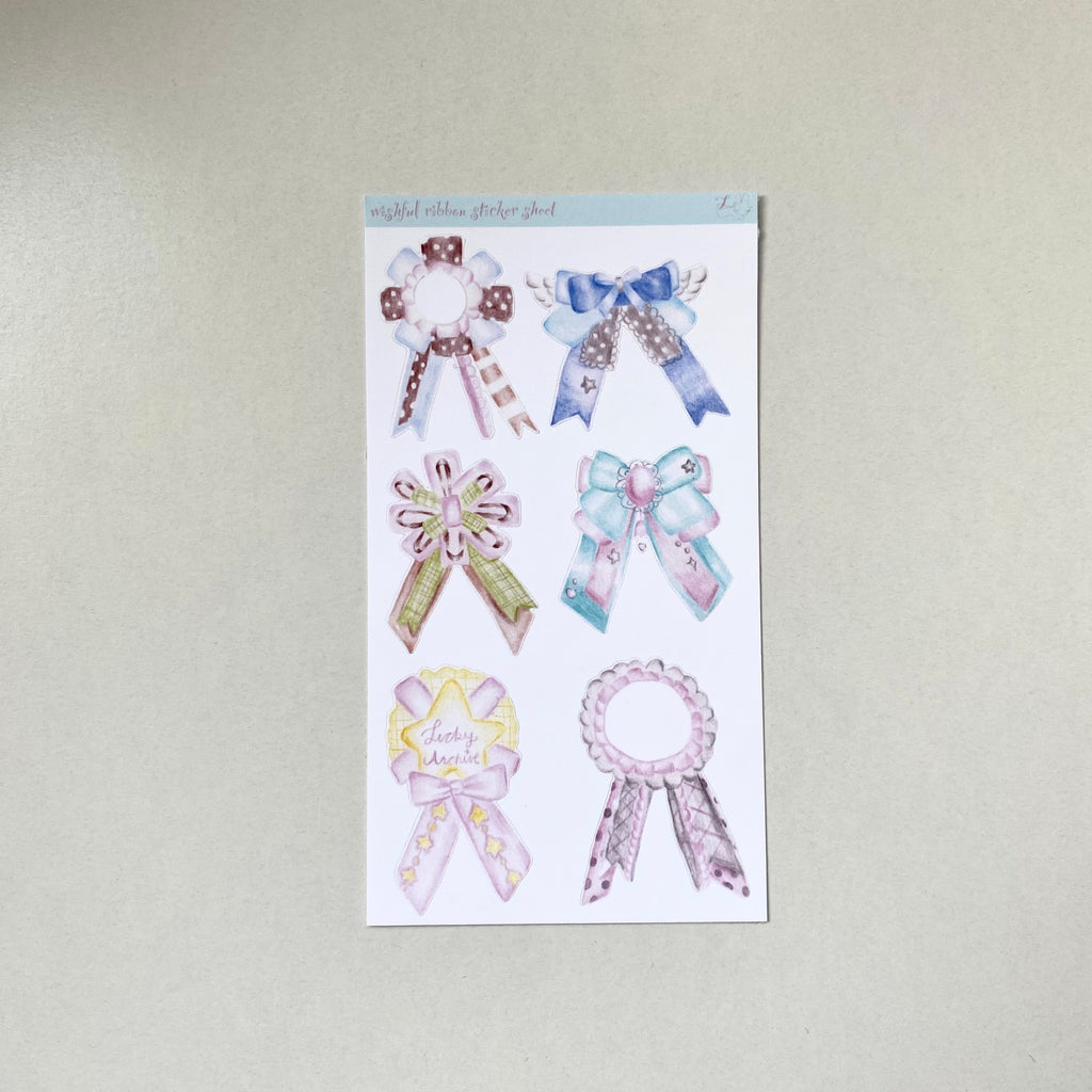 Lucky Ribbon Sticker Sheet (matte and glitter)