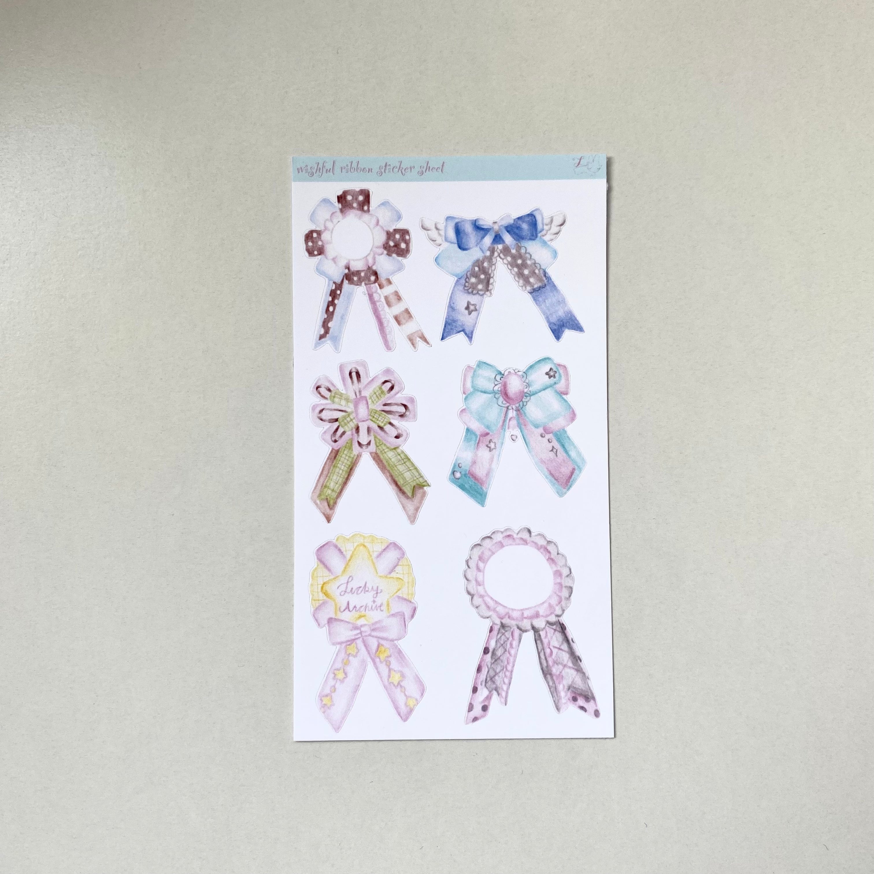 Lucky Ribbon Sticker Sheet (matte and glitter)