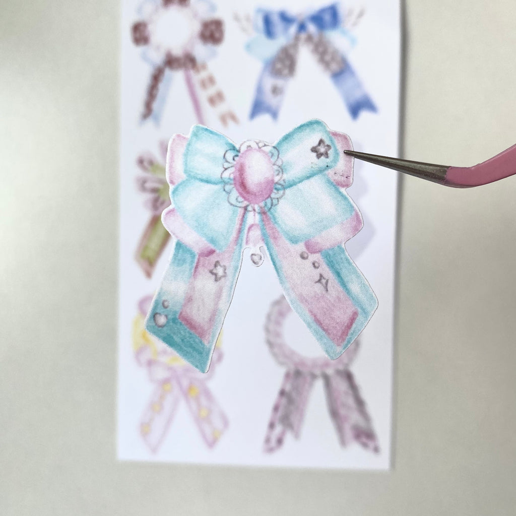 Lucky Ribbon Sticker Sheet (matte and glitter)