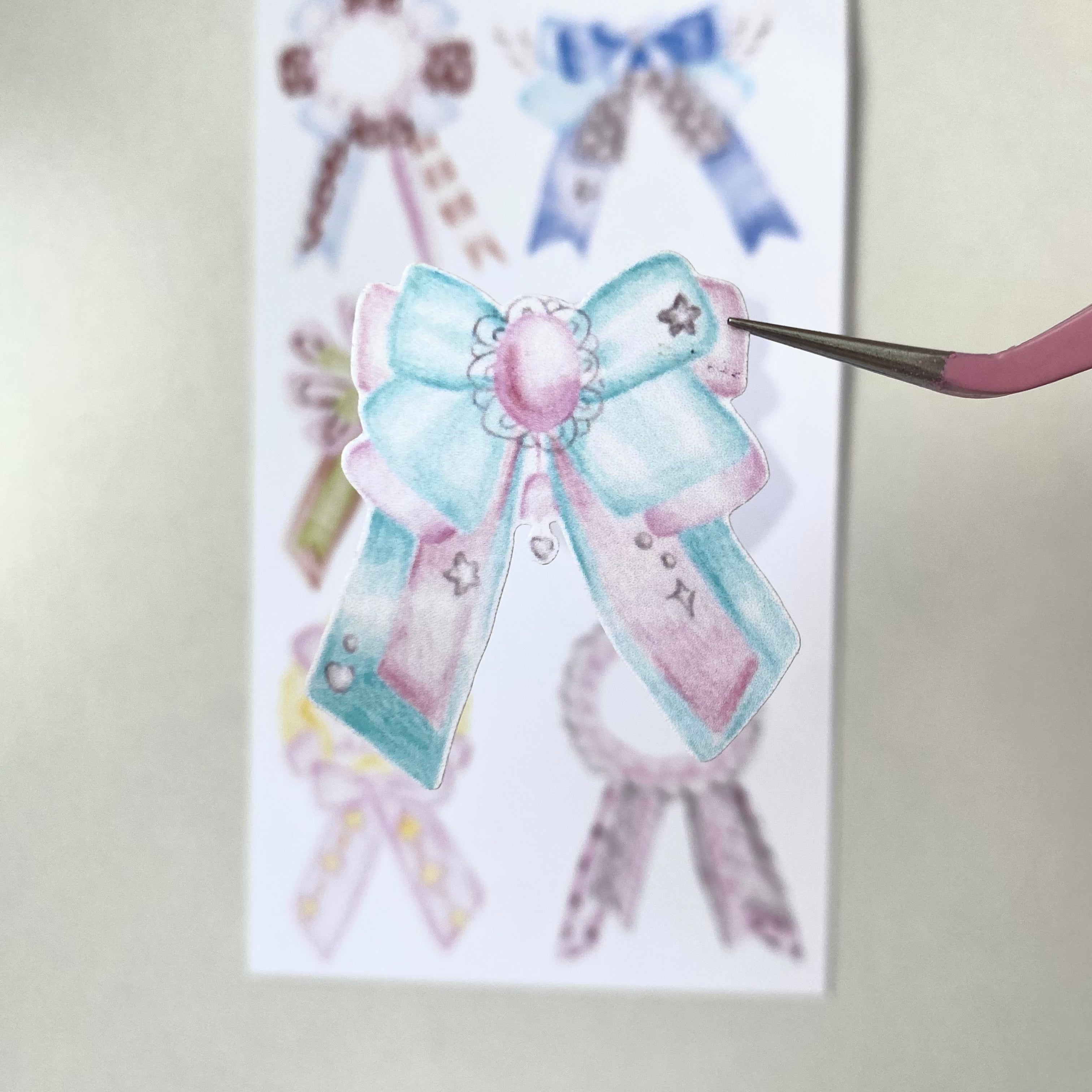 Lucky Ribbon Sticker Sheet (matte and glitter)