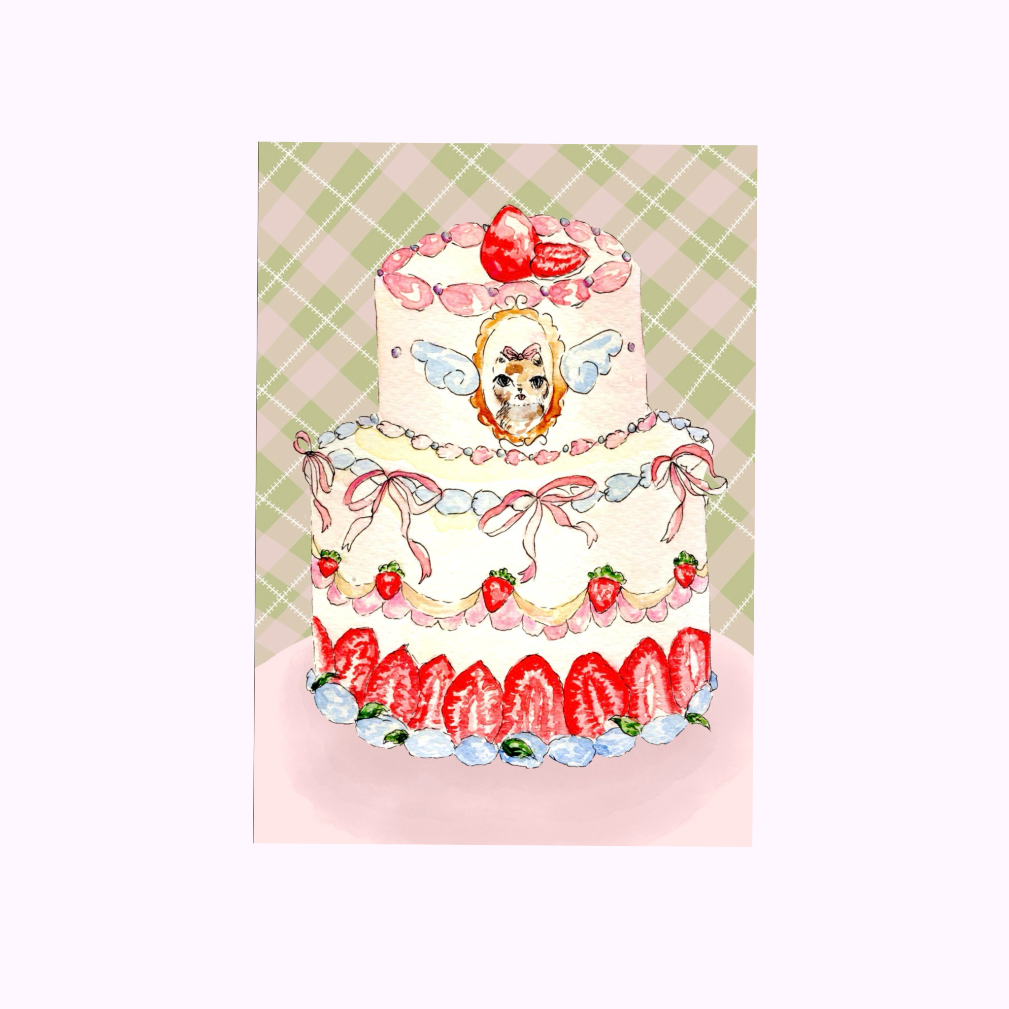 Cat Cake Art Print