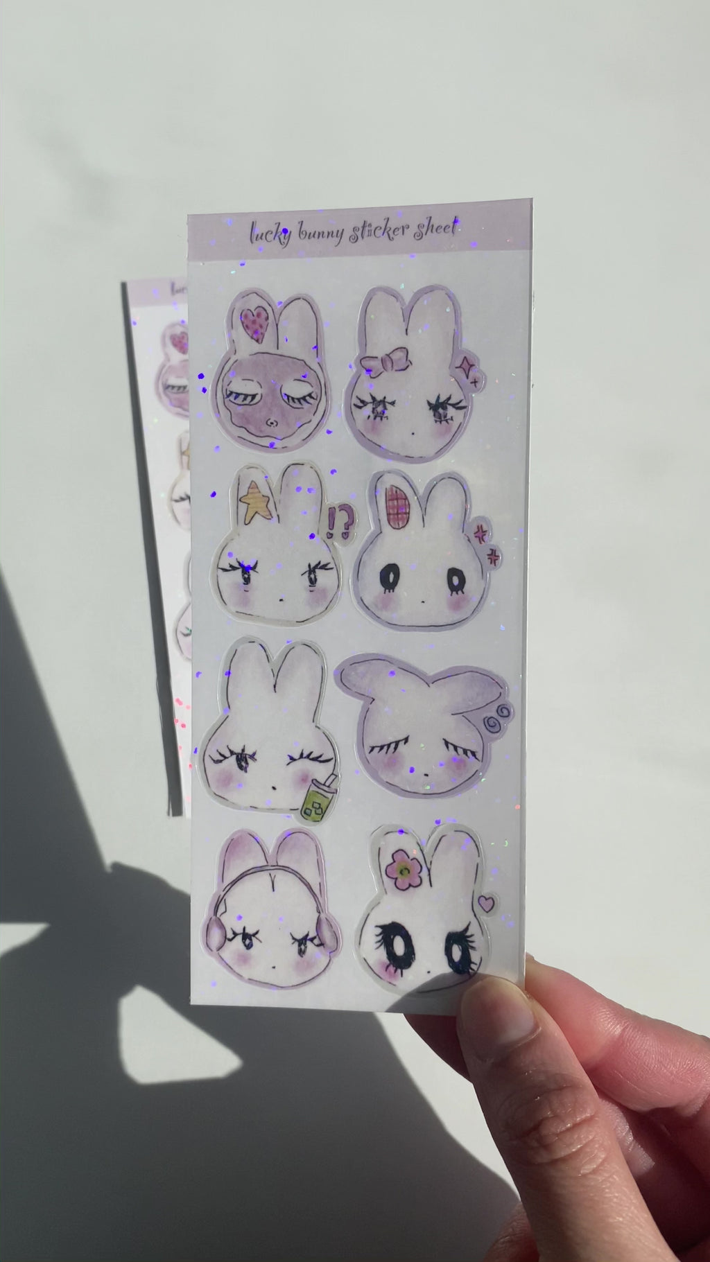 Lucky Bunny Sticker Sheet (matte and glitter)